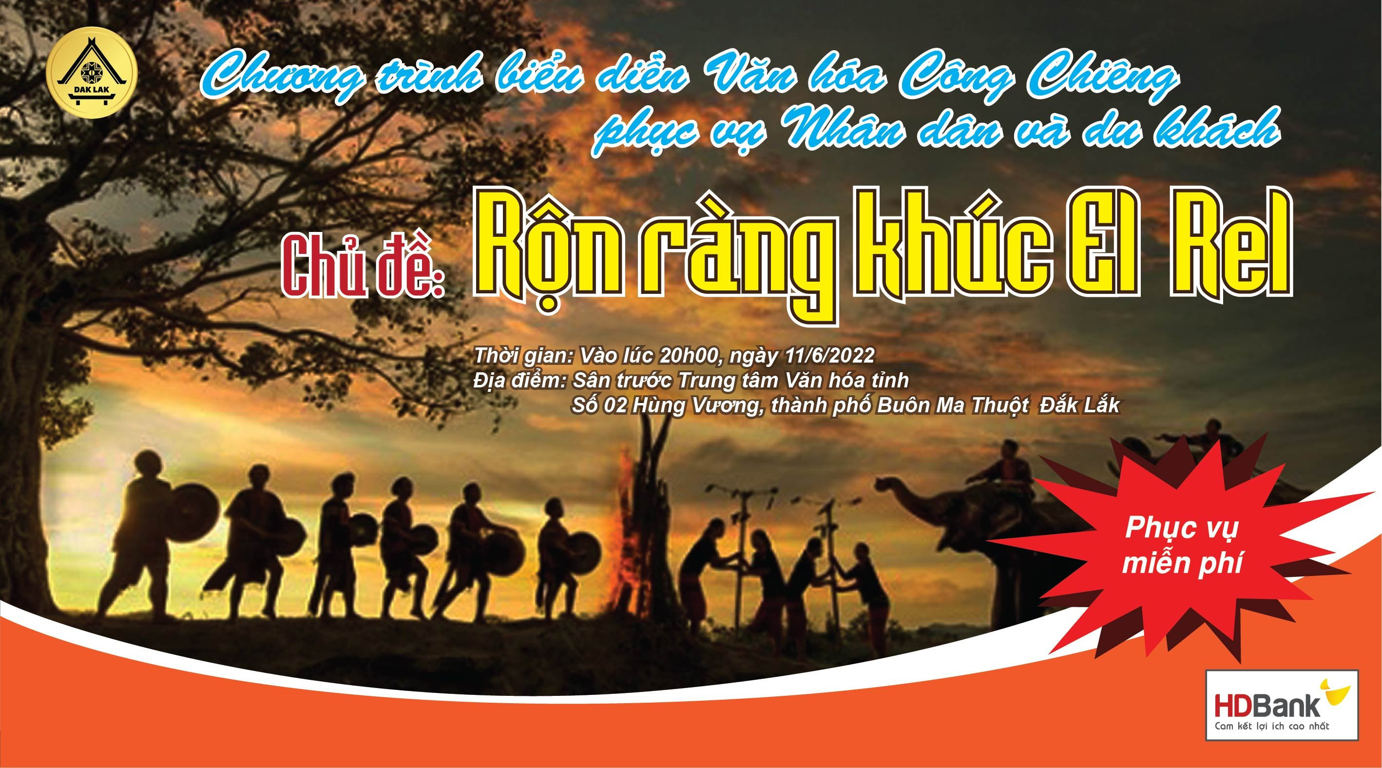 CHƯƠNG TRÌNH BIỂU DIỄN VĂN HÓA CỒNG CHIÊNG "ÂM VANG ĐẠI NGÀN" PHỤC VỤ NHÂN DÂN VÀ DU KHÁCH